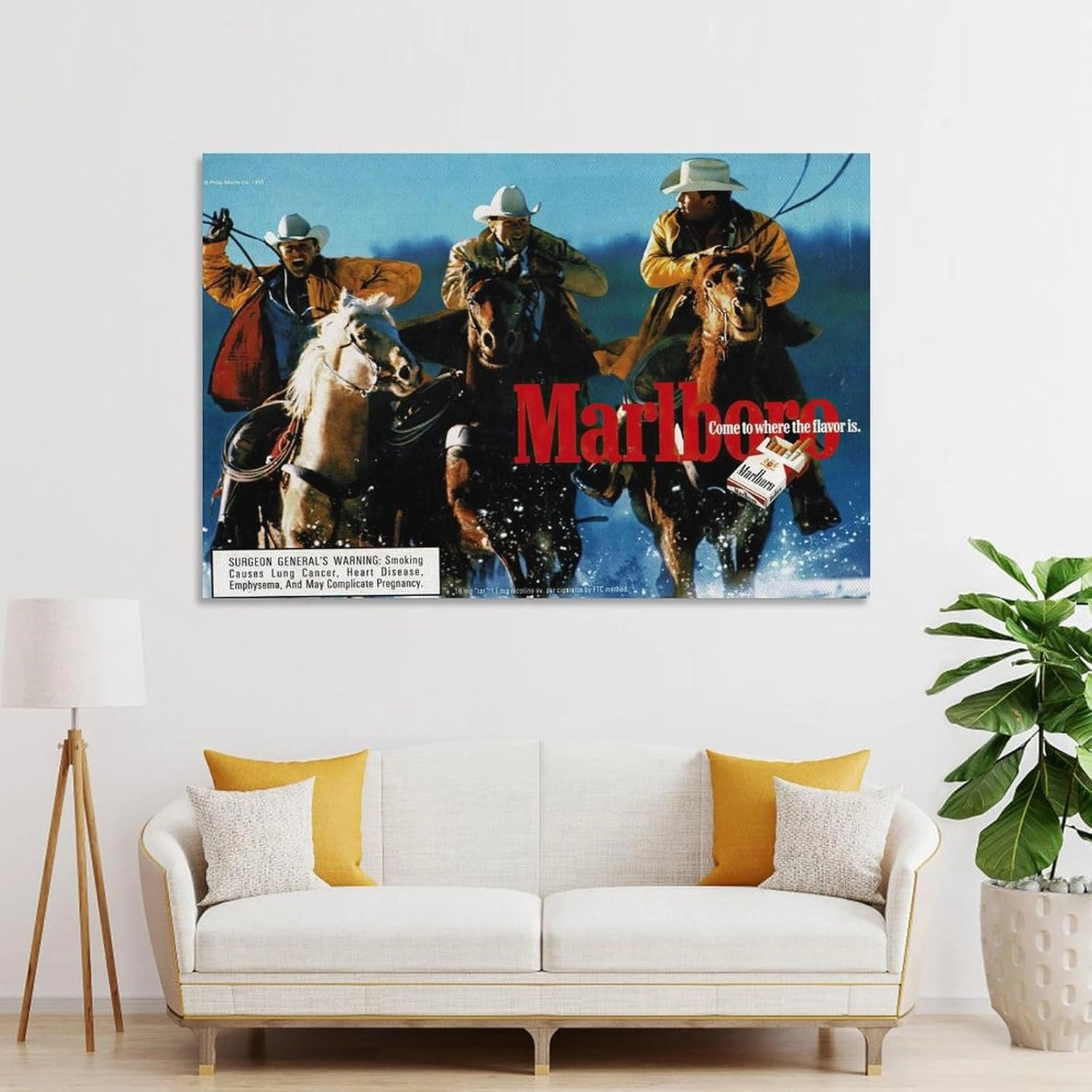 KJJLNRQ Marlboro Western Cowboy Canvas Wall Art Poster for Room Aesthetic and Decor - Living Room Bedroom Office - 24x36inch(60x90cm) Unframe-style