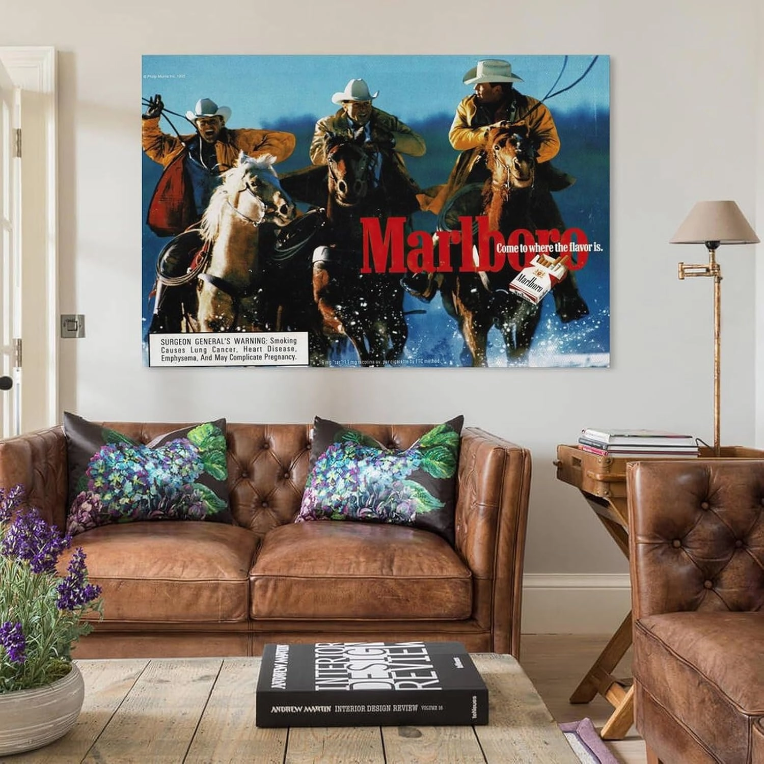 KJJLNRQ Marlboro Western Cowboy Canvas Wall Art Poster for Room Aesthetic and Decor - Living Room Bedroom Office - 24x36inch(60x90cm) Unframe-style