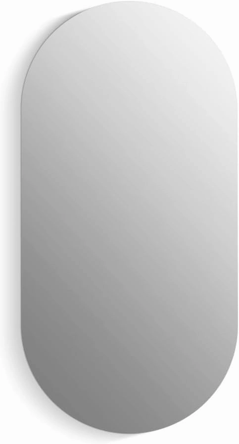 KOHLER Verdera Medicine Cabinet, 15" x 30", Capsule Design, Mirrored Interior, Adjustable Glass Shelves, Rustproof Anodized Aluminum, K-35573-NFC-NA