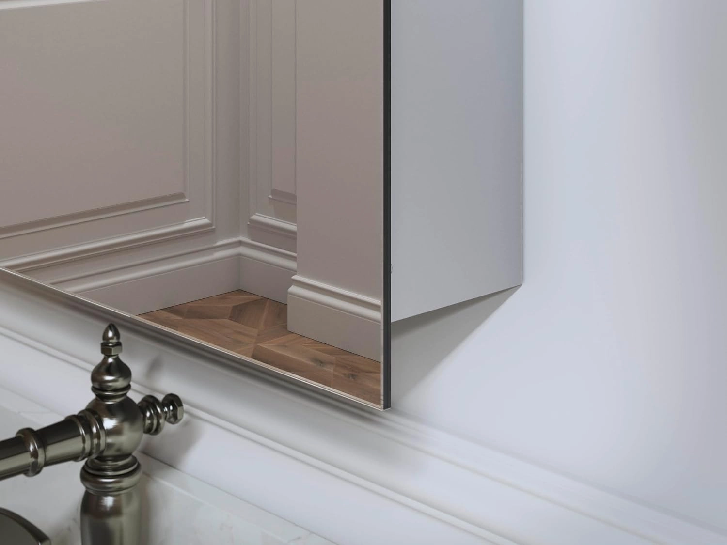 KOHLER Verdera Medicine Cabinet, 15" x 30", Capsule Design, Mirrored Interior, Adjustable Glass Shelves, Rustproof Anodized Aluminum, K-35573-NFC-NA