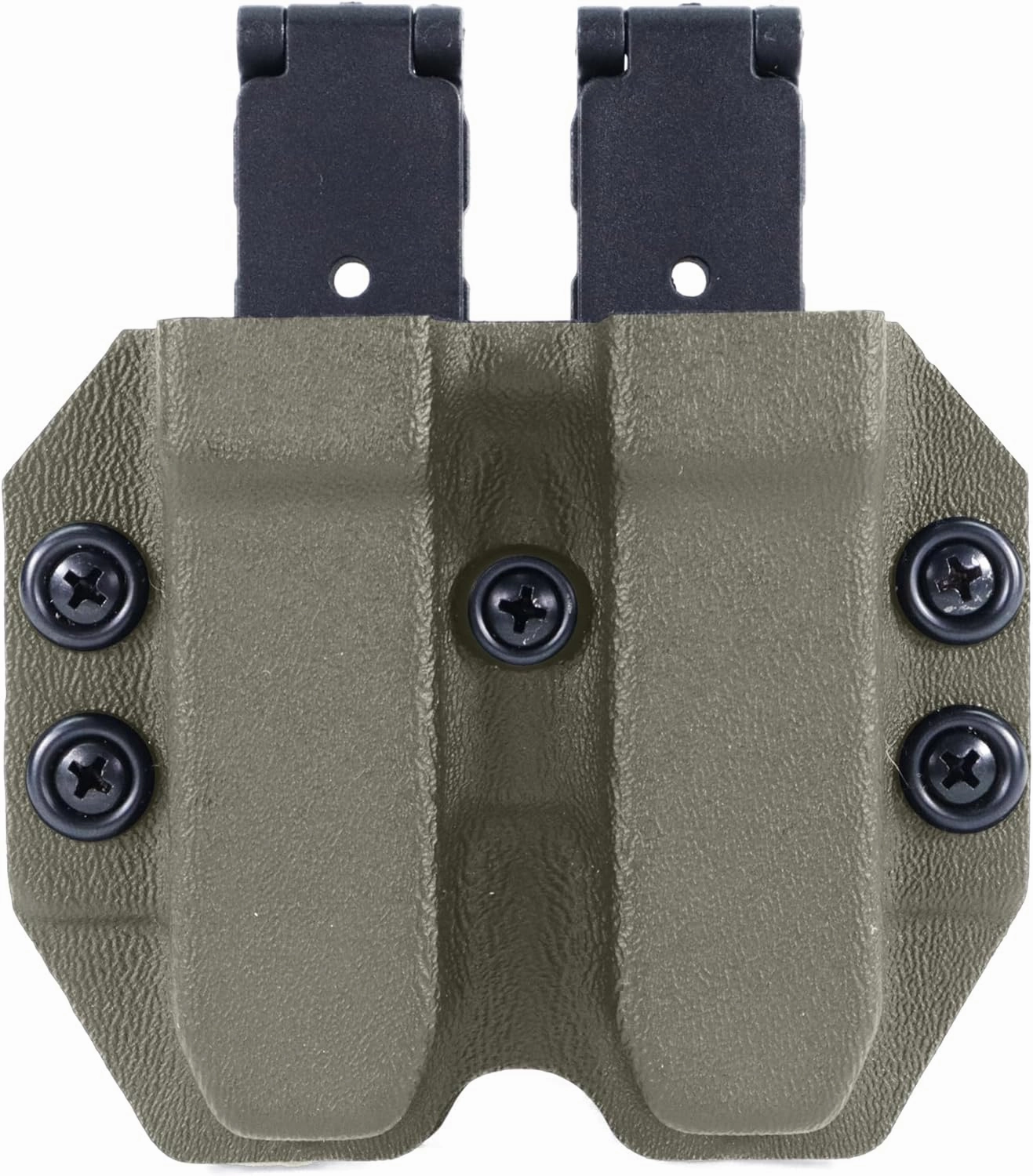 Kydex 9MM/40SW MOLLE Duty Style Double Mag Carrier | Veteran Made in The USA | Premium Mag Holster Pouch with MOLLE Strap for Double Stack Mags
