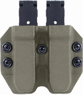 Kydex 9MM/40SW MOLLE Duty Style Double Mag Carrier | Veteran Made in The USA | Premium Mag Holster Pouch with MOLLE Strap for Double Stack Mags