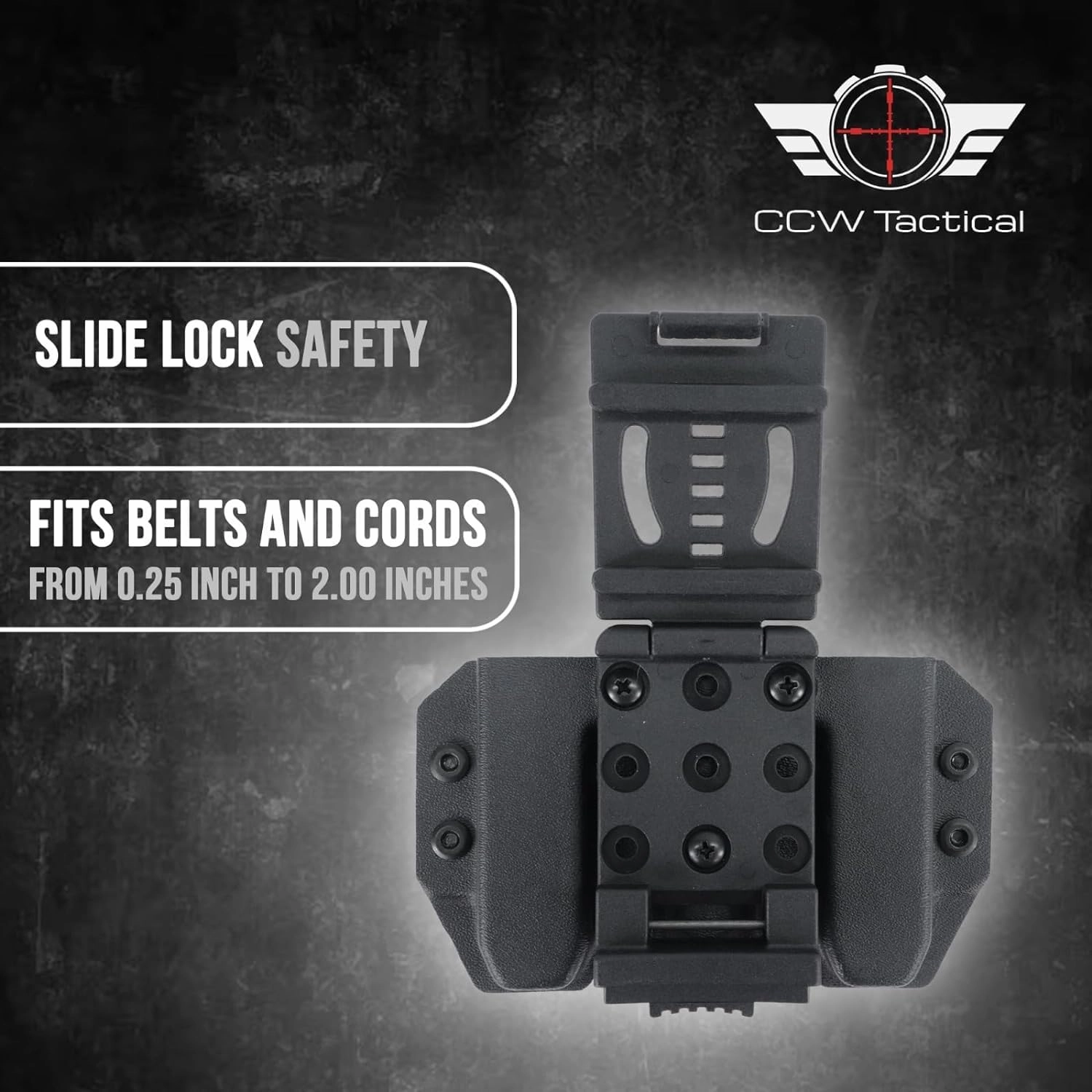 Kydex Duty Style Triple Mag Carrier | Veteran Made in The USA | Premium Mag Holster Pouch with Combat Belt Clip for Double Stack Mags