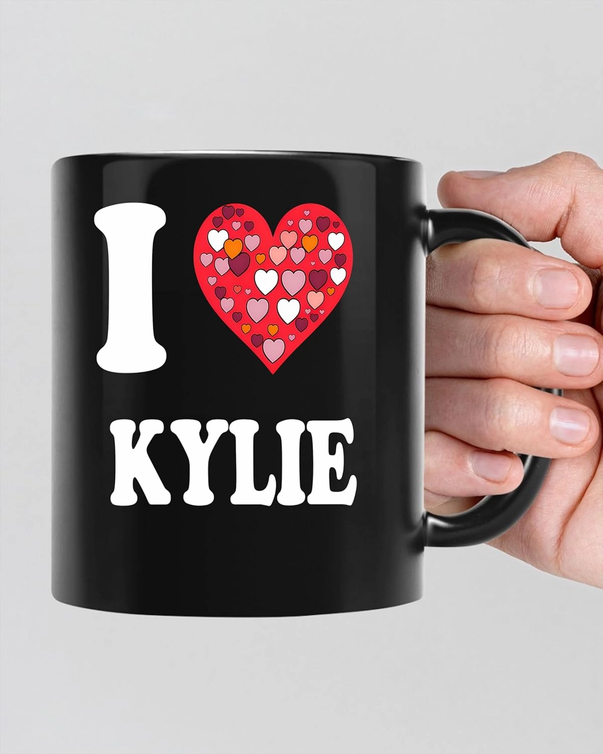 Kylie Colorful I Heart Kylie First Name I Love Kylie Personalized Birthday W11 Coffee Mugs 11oz Black