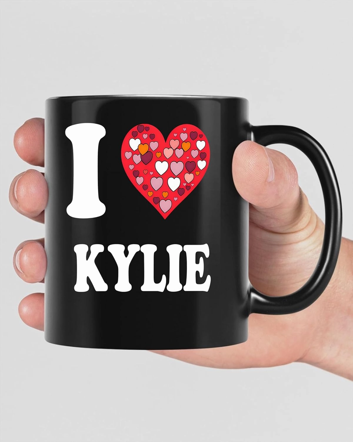 Kylie Colorful I Heart Kylie First Name I Love Kylie Personalized Birthday W11 Coffee Mugs 11oz Black