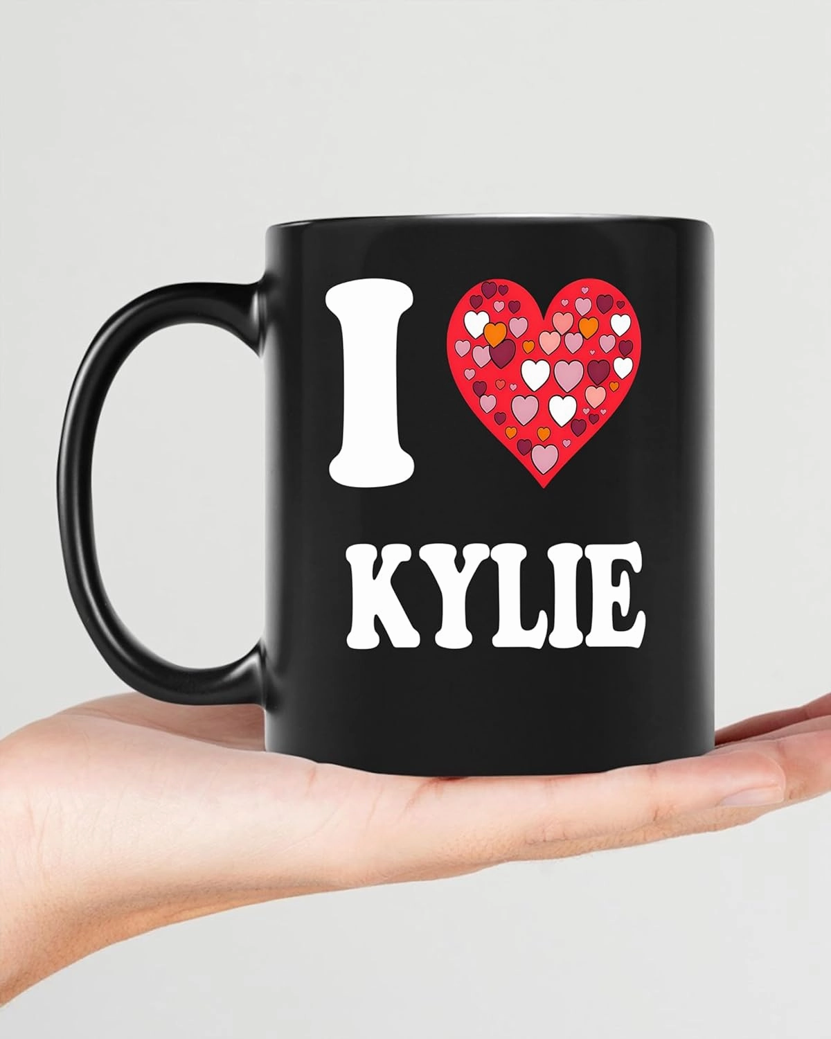 Kylie Colorful I Heart Kylie First Name I Love Kylie Personalized Birthday W11 Coffee Mugs 11oz Black