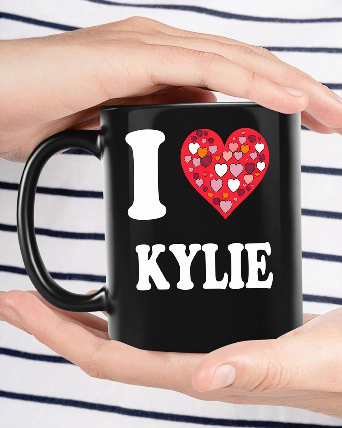 Kylie Colorful I Heart Kylie First Name I Love Kylie Personalized Birthday W11 Coffee Mugs 11oz Black
