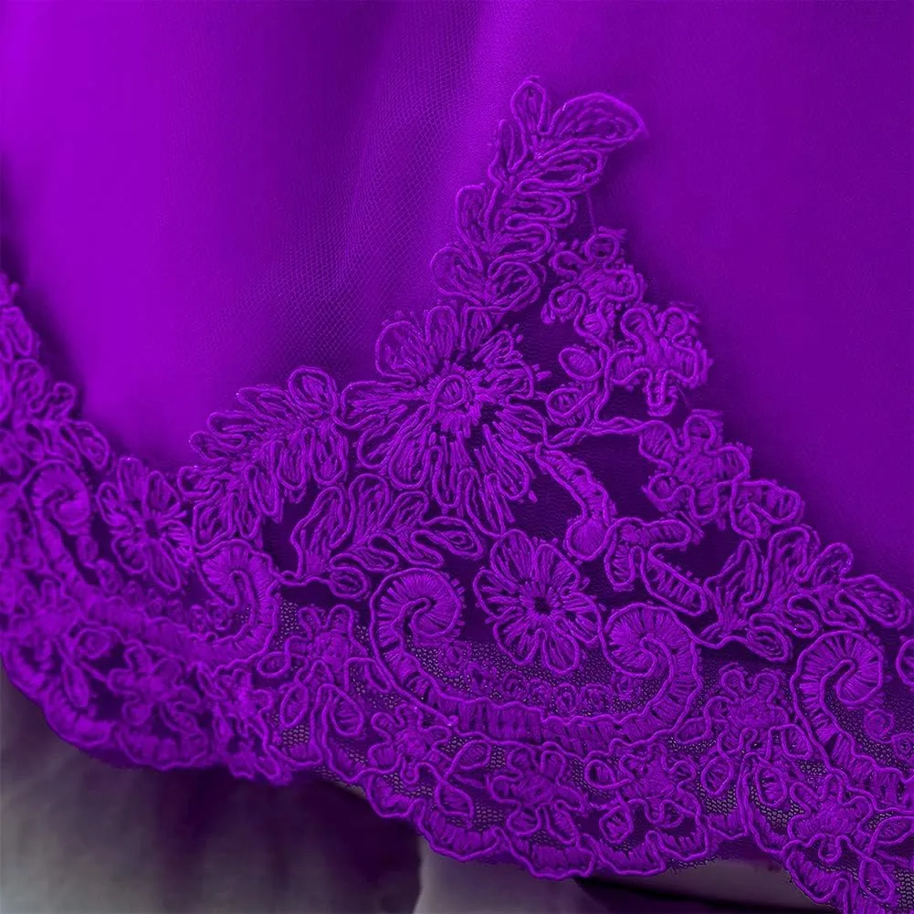 Lace Flower Girls Tutu Dress for Kids Baby Christening Baptism Communion Birthday Party Formal Wedding Dresses Headwear