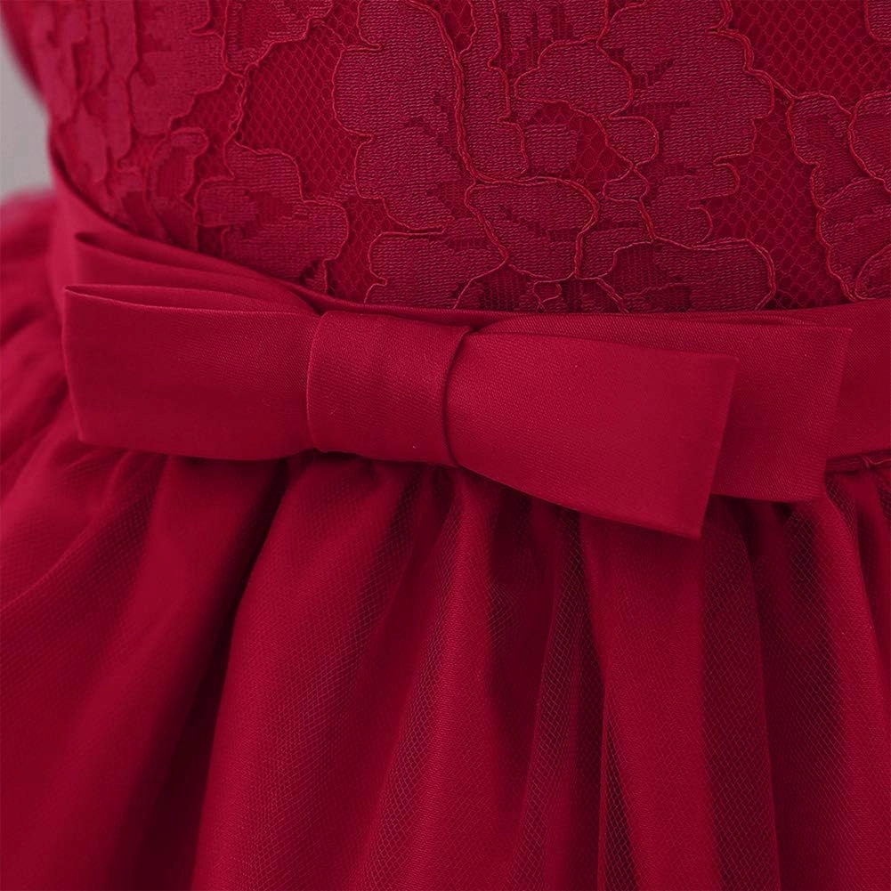 Lace Flower Girls Tutu Dress for Kids Baby Christening Baptism Communion Birthday Party Formal Wedding Dresses Headwear
