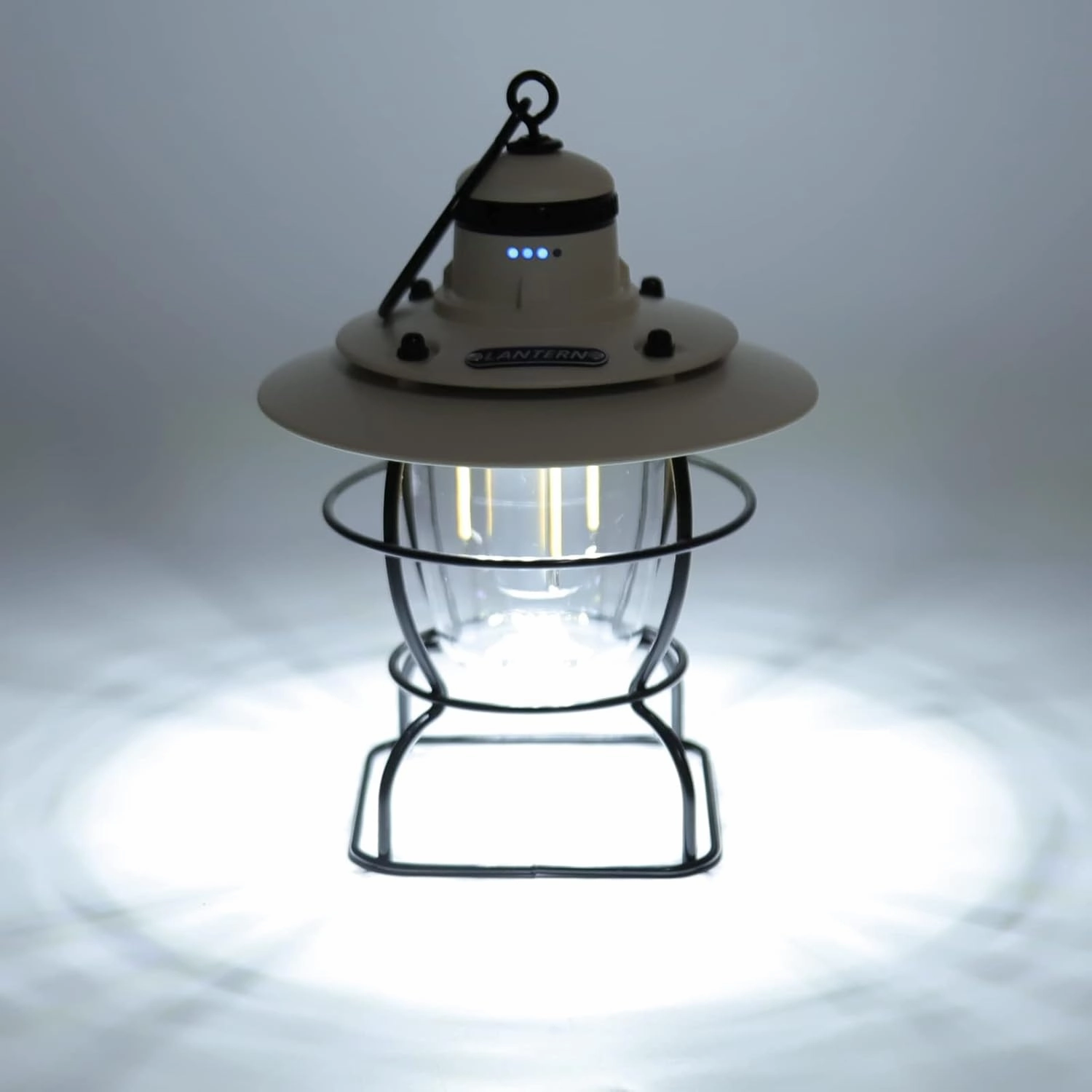 Lantern, Reable Lamp Reable Lantern Multifunctional Outdoor Portable with LED Indicators for Camping (Milky White)