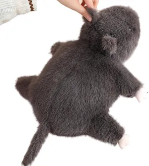 Large Rat Plush Pillow, Rat Stuffed Animal Plushie Toy for Kids Girls Boys, Birthday Gifts Room Decorations (Black)