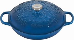 Le Creuset Olive Branch Collection Enameled Cast Iron Signature Braiser, 3.5 qt., Marseille with Embossed Lid
