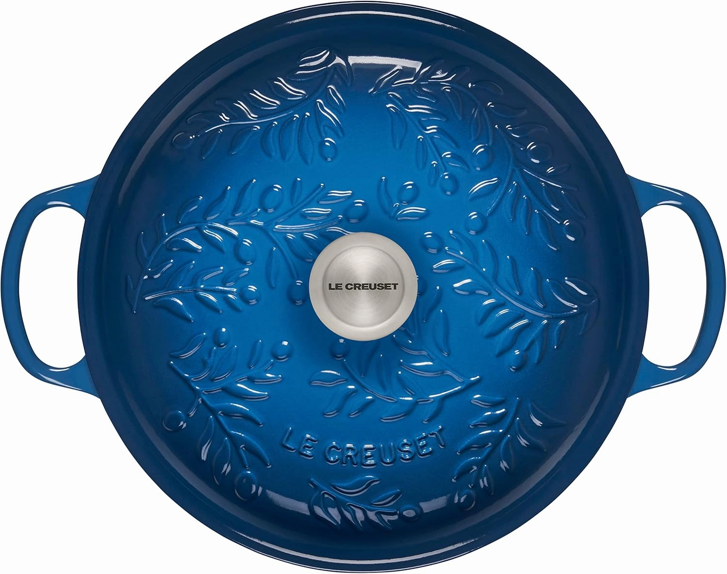 Le Creuset Olive Branch Collection Enameled Cast Iron Signature Braiser, 3.5 qt., Marseille with Embossed Lid