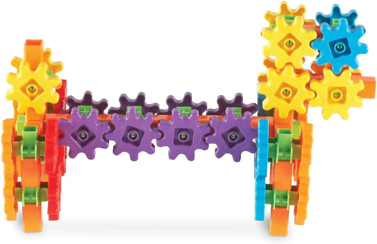 Learning Resources Gears! Gears! Gears! 100-Piece Deluxe Building Set - Ages 3 , Preschool Building Sets, Gears Toys for Kids, STEM Toys for Toddlers, Construction Toy Set