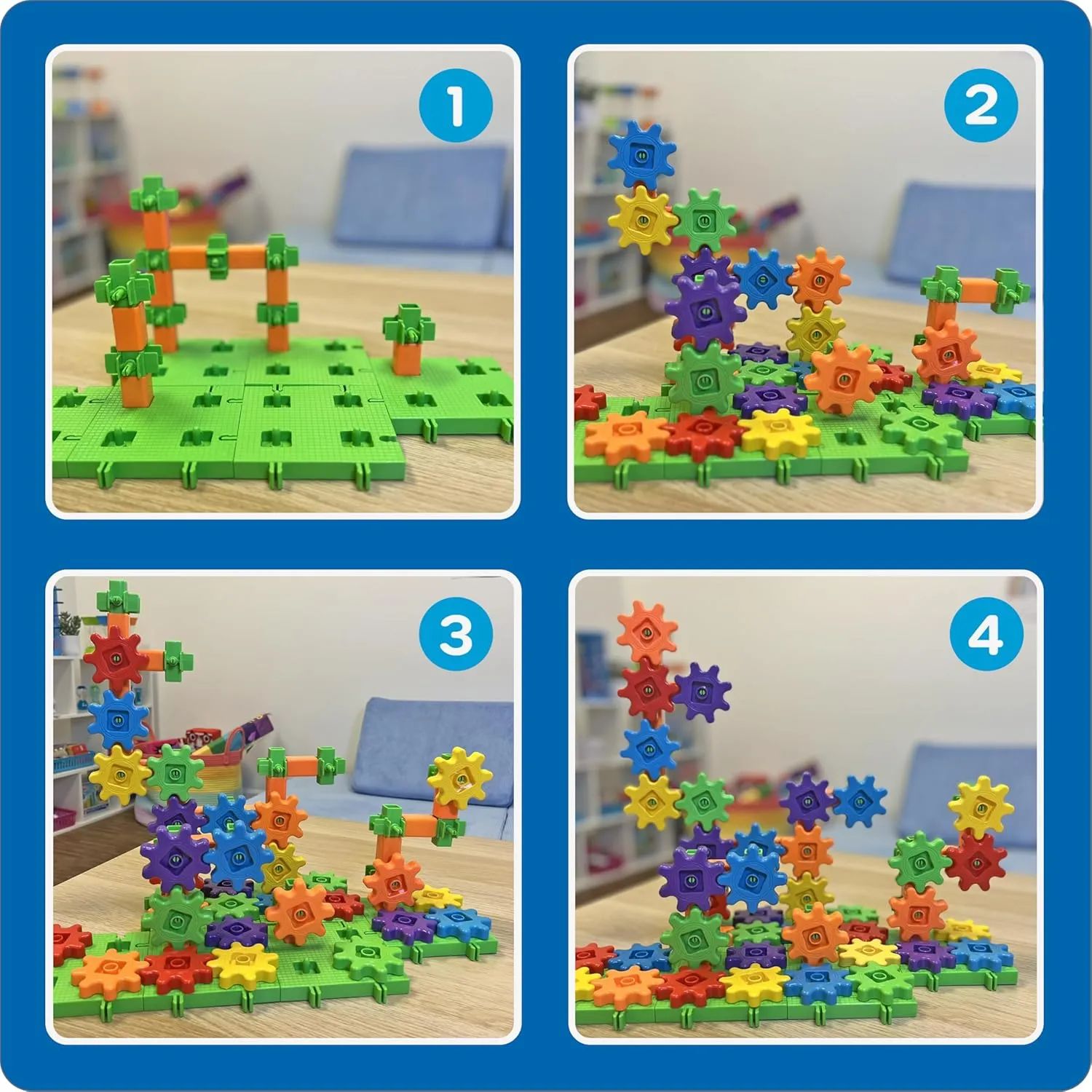 Learning Resources Gears! Gears! Gears! 100-Piece Deluxe Building Set - Ages 3 , Preschool Building Sets, Gears Toys for Kids, STEM Toys for Toddlers, Construction Toy Set
