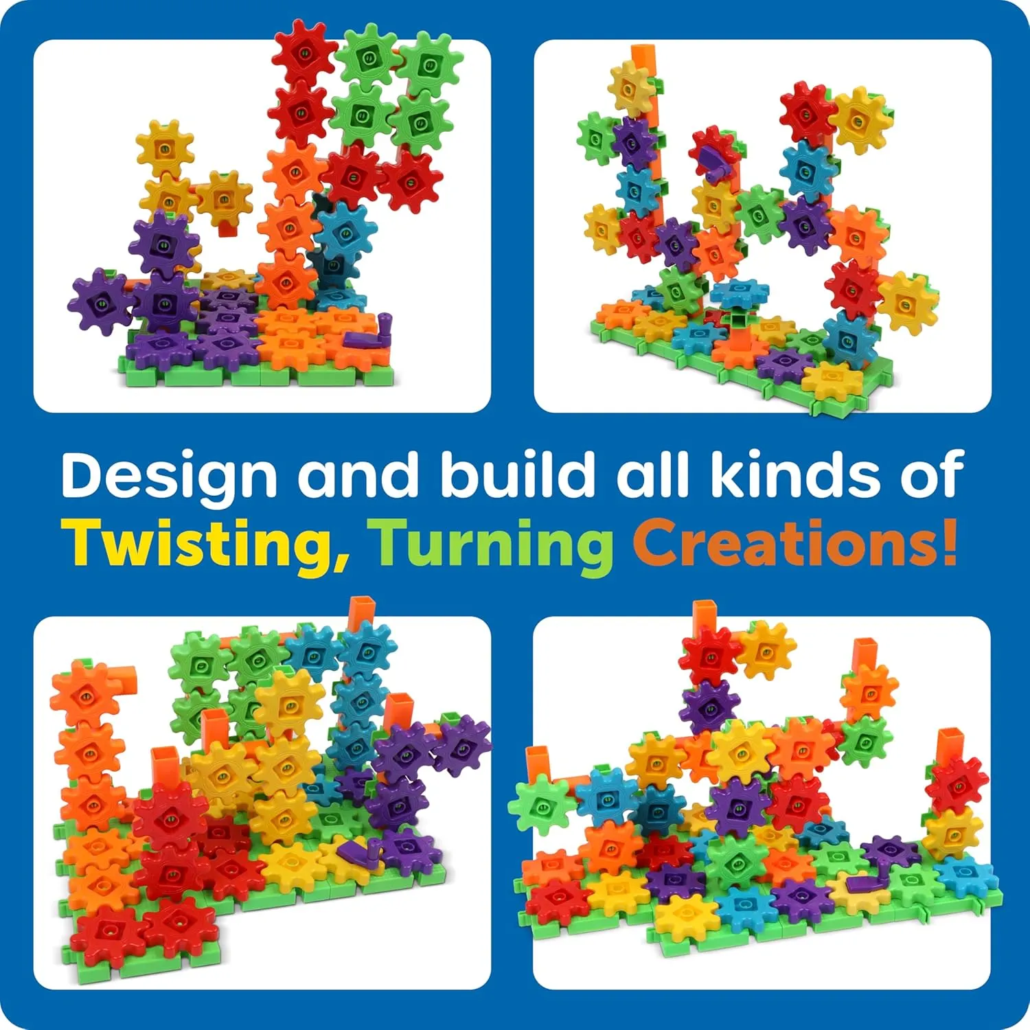 Learning Resources Gears! Gears! Gears! 100-Piece Deluxe Building Set - Ages 3 , Preschool Building Sets, Gears Toys for Kids, STEM Toys for Toddlers, Construction Toy Set
