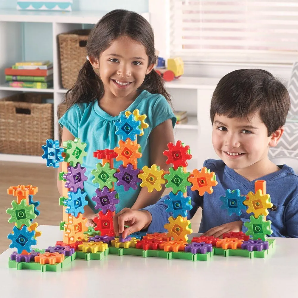 Learning Resources Gears! Gears! Gears! 100-Piece Deluxe Building Set - Ages 3 , Preschool Building Sets, Gears Toys for Kids, STEM Toys for Toddlers, Construction Toy Set