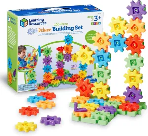 Learning Resources Gears! Gears! Gears! 100-Piece Deluxe Building Set - Ages 3 , Preschool Building Sets, Gears Toys for Kids, STEM Toys for Toddlers, Construction Toy Set