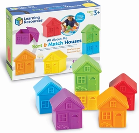 Learning Resources All About Me Sorting Houses,12 Pieces, Ages 3 , Fine Motor & Sorting Skills, Montessori Toys, Special Education Actives, Imaginative Play