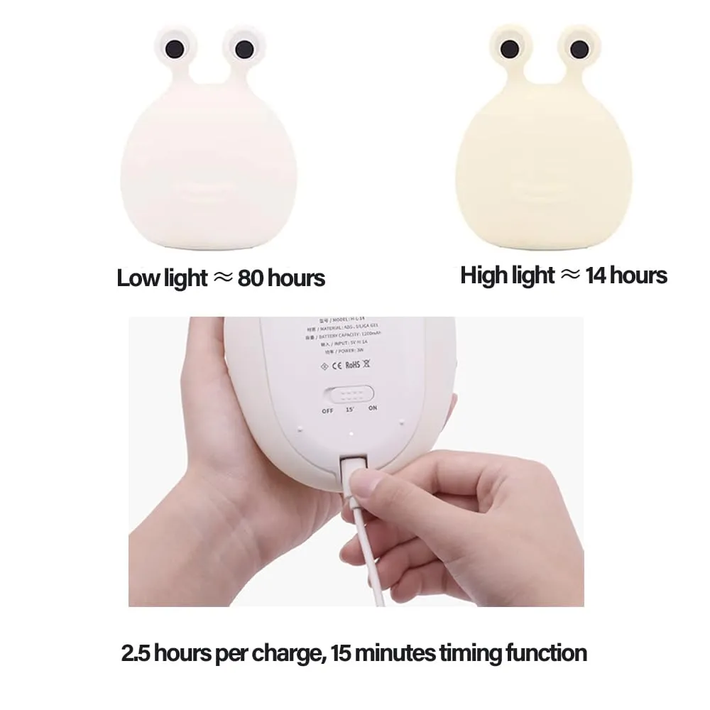 Led Cute Slug Night Light, Dimmable Kawaii Lamps, Super Squishy Silicone USB Rechargeable Touch Control Night Lamp, Used for Camping Party Room Decor (Slug)