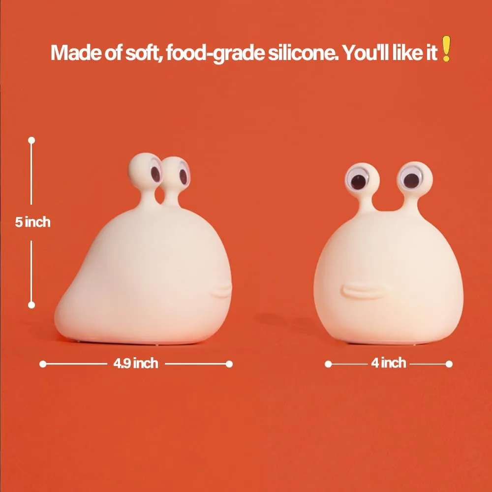 Led Cute Slug Night Light, Dimmable Kawaii Lamps, Super Squishy Silicone USB Rechargeable Touch Control Night Lamp, Used for Camping Party Room Decor (Slug)