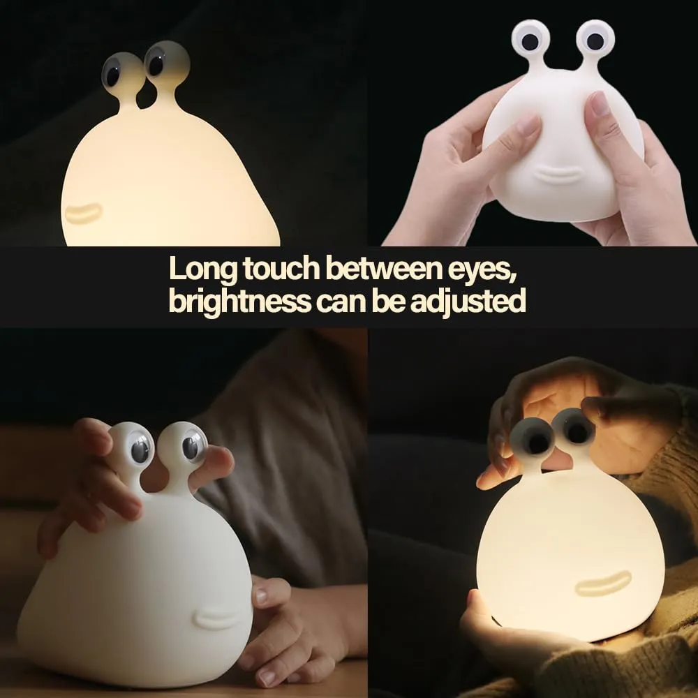 Led Cute Slug Night Light, Dimmable Kawaii Lamps, Super Squishy Silicone USB Rechargeable Touch Control Night Lamp, Used for Camping Party Room Decor (Slug)