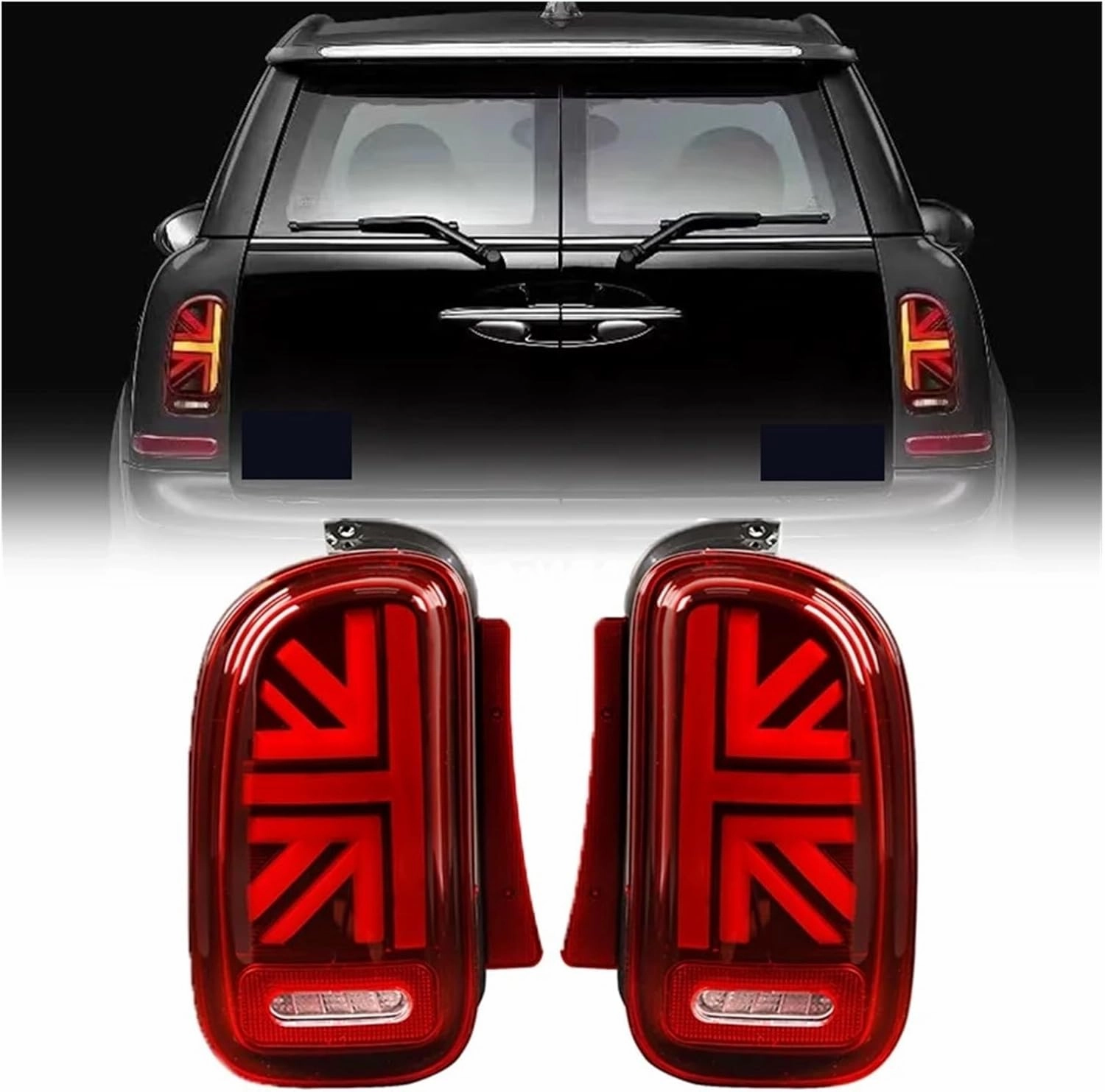 LED Tail Light Compatible For Mini And Cooper Clubman R55 2007-2014 With Animation Sequential Taillights Assembly Rear Turn Signal Lamp(2PCS Smoke)