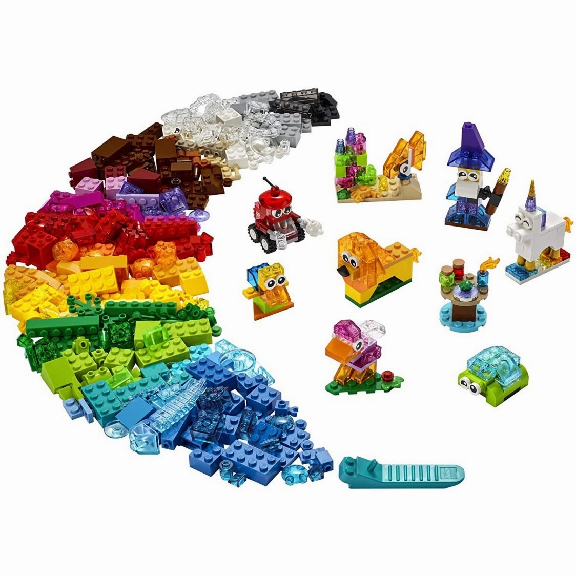 LEGO Classic Transparent Bricks Creative Building Kit. 500 Pieces, Ages 4 