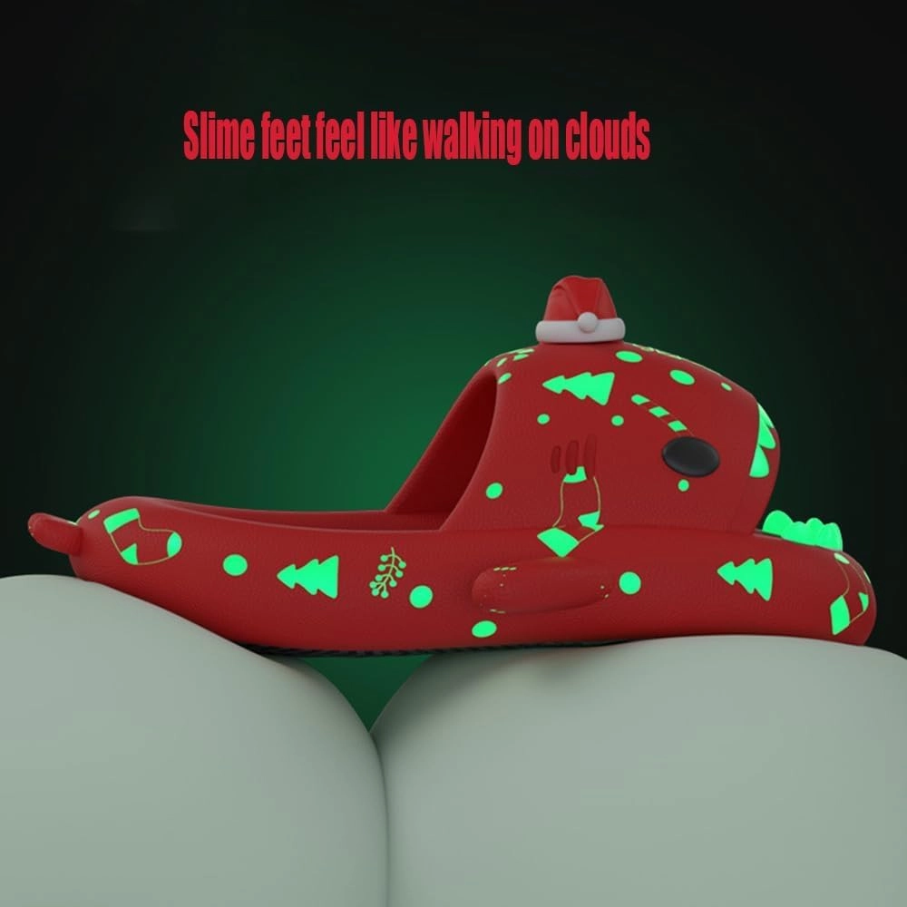 LELEBEAR Luminous Shark Slippers, Spooky Glow In The Dark Slides For Men & Women, Christmas Shark Slides