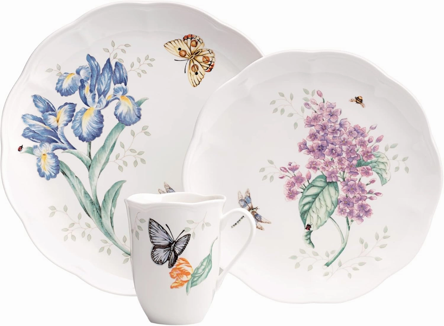 Lenox 6342794 Lenox Butterfly Meadow 18-Piece Dinnerware Set White