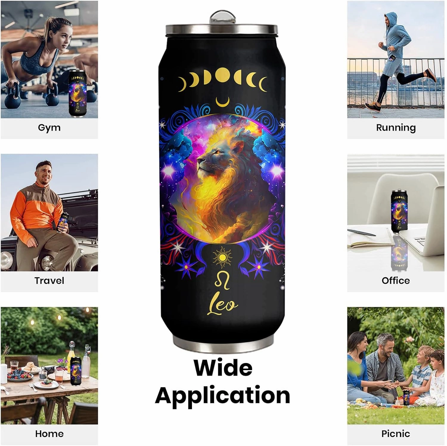 Leo Constellation Tumbler - Zodiac Stainless Steel Cup for Men Women - Astrology Fans Birthday Gifts With Straw Lid - 17 Oz Coffee Mug Car Cup