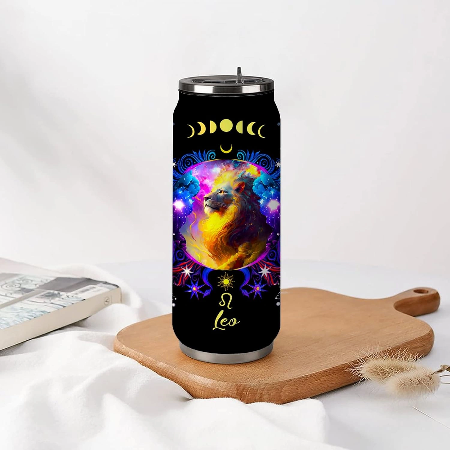 Leo Constellation Tumbler - Zodiac Stainless Steel Cup for Men Women - Astrology Fans Birthday Gifts With Straw Lid - 17 Oz Coffee Mug Car Cup