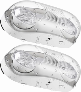 LEONLITE Outdoor Emergency Light, Wet Location, Exterior Emergency Lights with Battery Backup, LED Egress Lights, UL Listed, 120/277V, Commercial Emergency Exit Light for Business, Pack of 2