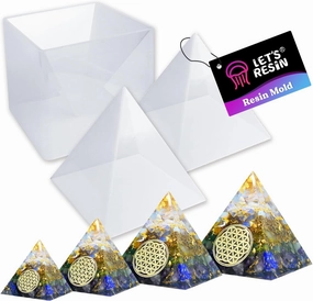 LET'S RESIN Pyramid Molds for Resin,Large Silicone Pyramid Molds,Silicone Resin Molds for DIY Memorial Gifts, Jewelry,Great for Paperweight, Home Decoration(Height:15cm/5.9inch)