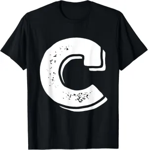 Letter C Capital Alphabet College Varsity Monogram Club T-Shirt