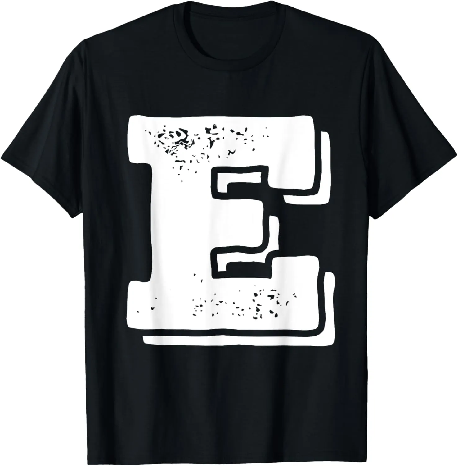 Letter E Capital Alphabet College Varsity Monogram Club T-Shirt