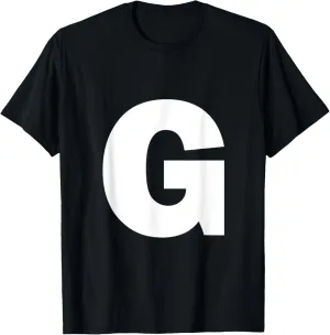Letter G Capital Alphabet Monogram Initial T-Shirt