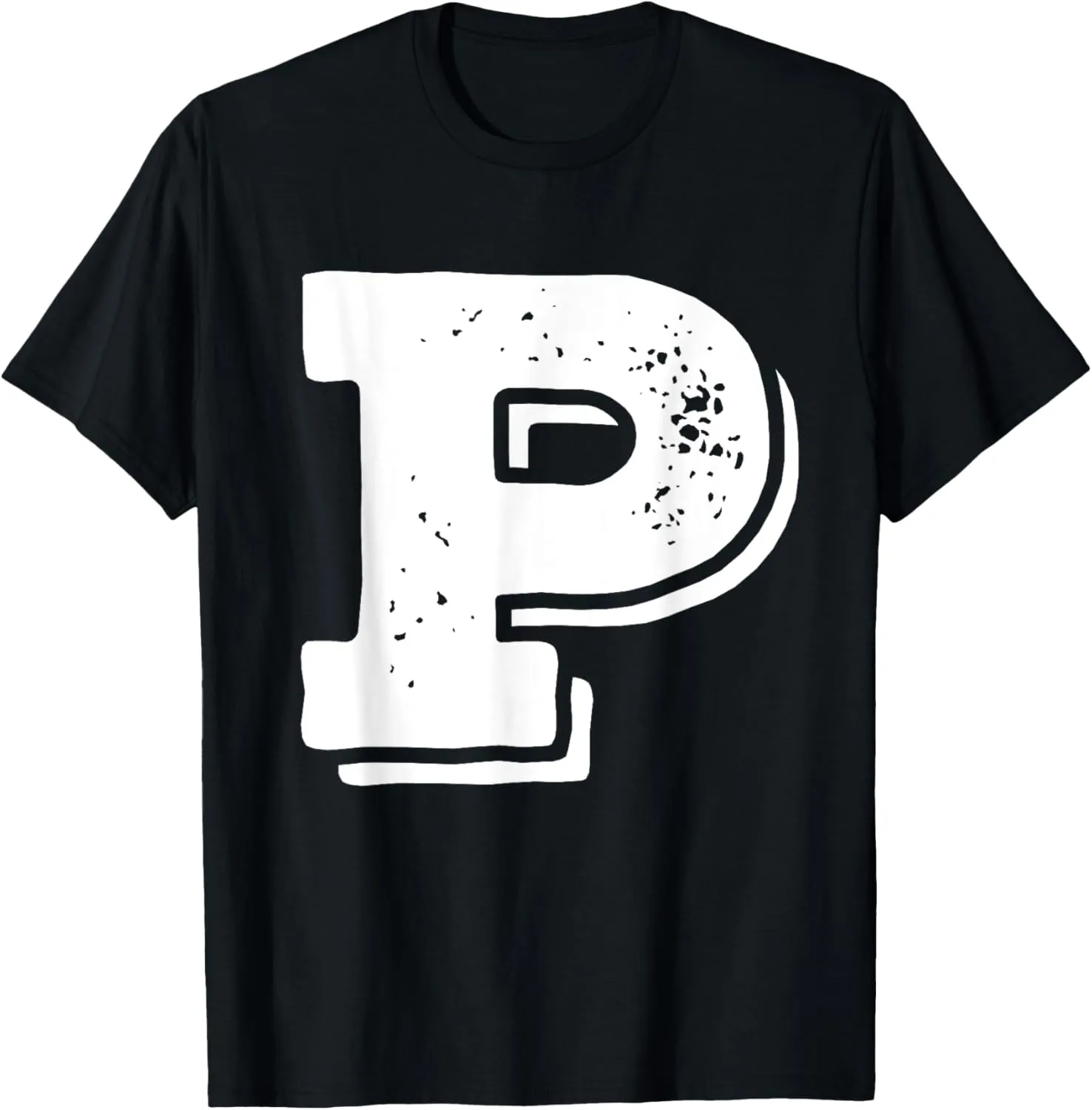 Letter P Capital Alphabet College Varsity Monogram Club T-Shirt