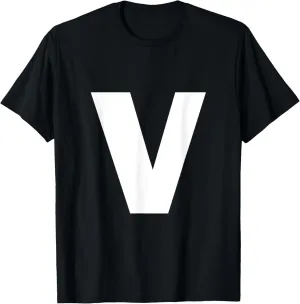 Letter V Capital Alphabet Monogram Initial T-Shirt
