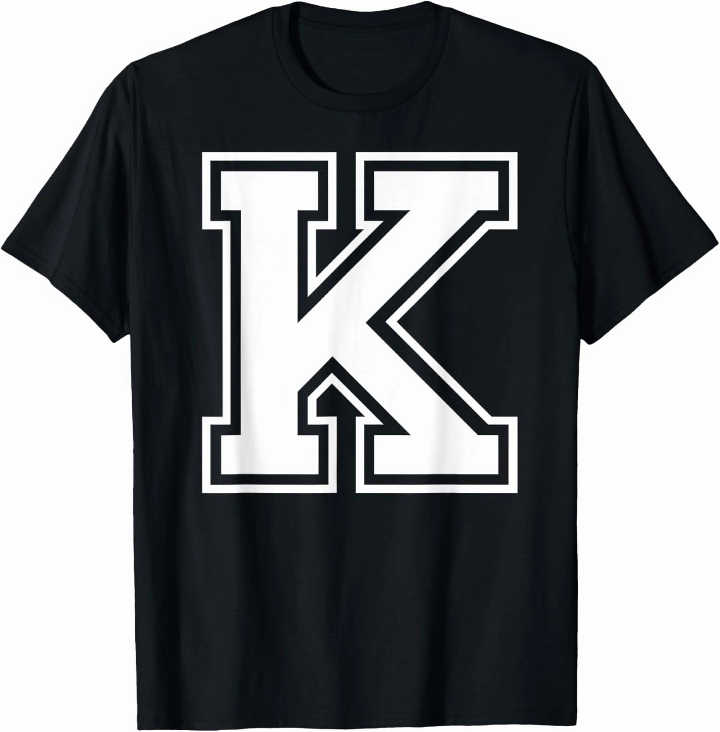 Letter K Capital Alphabet College Varsity Monogram Club T-Shirt