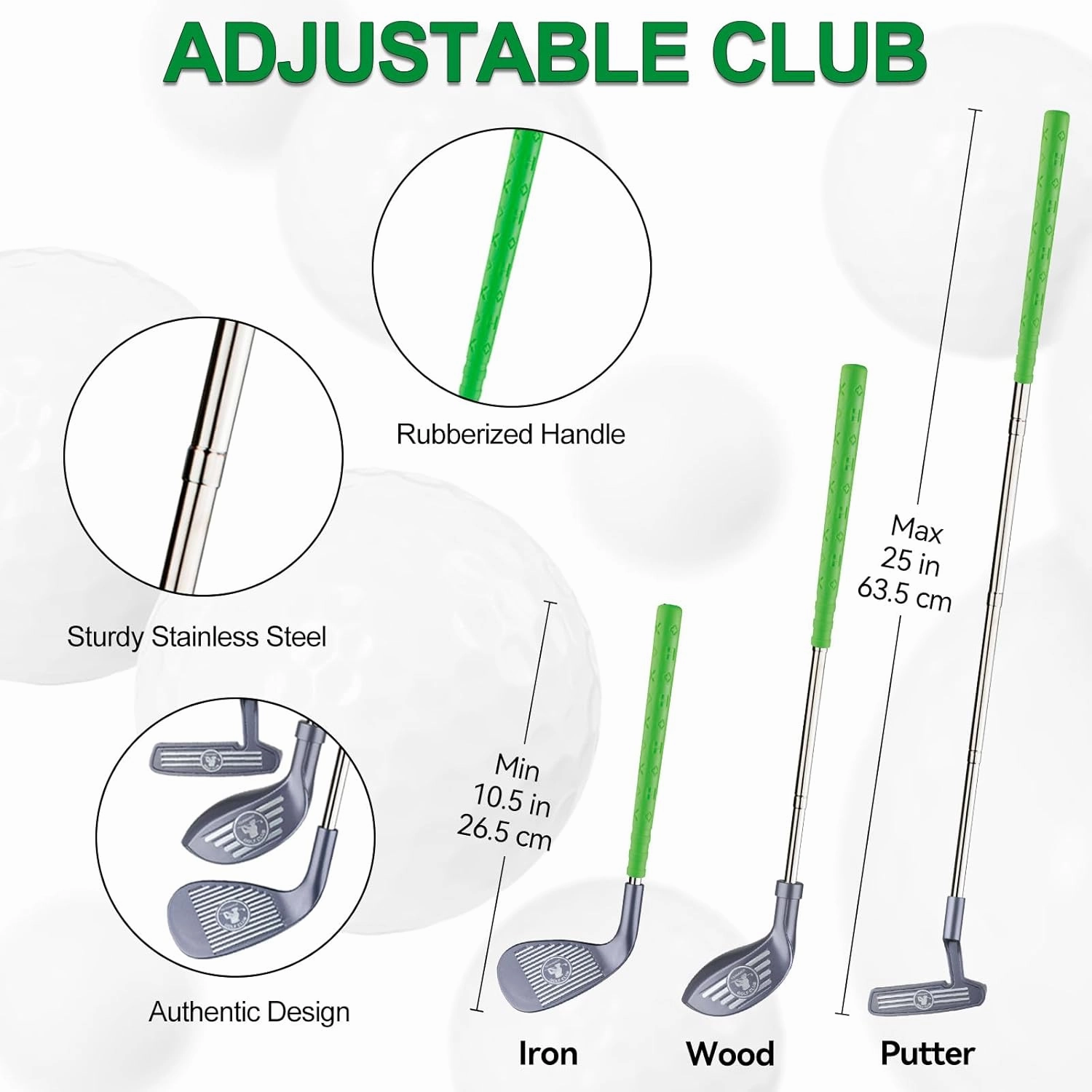 Liberry Toddler Golf Set for 3 4 5 6 Years Old Boys Girls, Retractable Kids Golf Clubs Set with Storage Bag, Outdoor Indoor Golf Toys Christmas Birthday Gifts