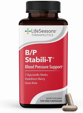 LifeSeasons B/P Stabili-T - Blood Pressure Support - Supplement for Healthy Heart & Circulation - Ashwagandha, Arjuna, Gotu Kola & Hawthorn Berry - 120 Capsules