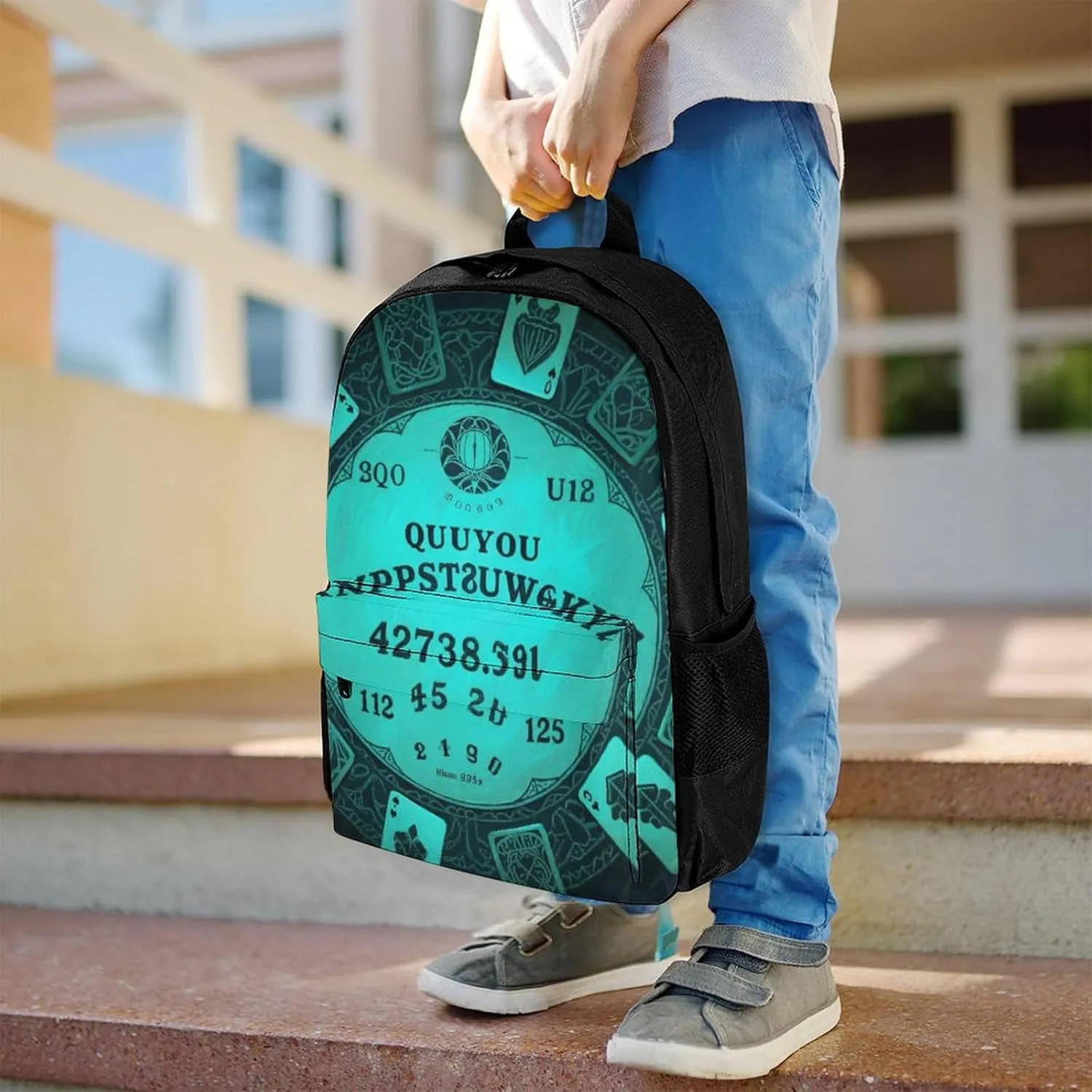 Lightweight Daypack Backpack for Trekking Work Running - Big Capacity Multipurpose Anti-Theft Bookbag, Magic Spirit Board Witch Art Business Computer Bag