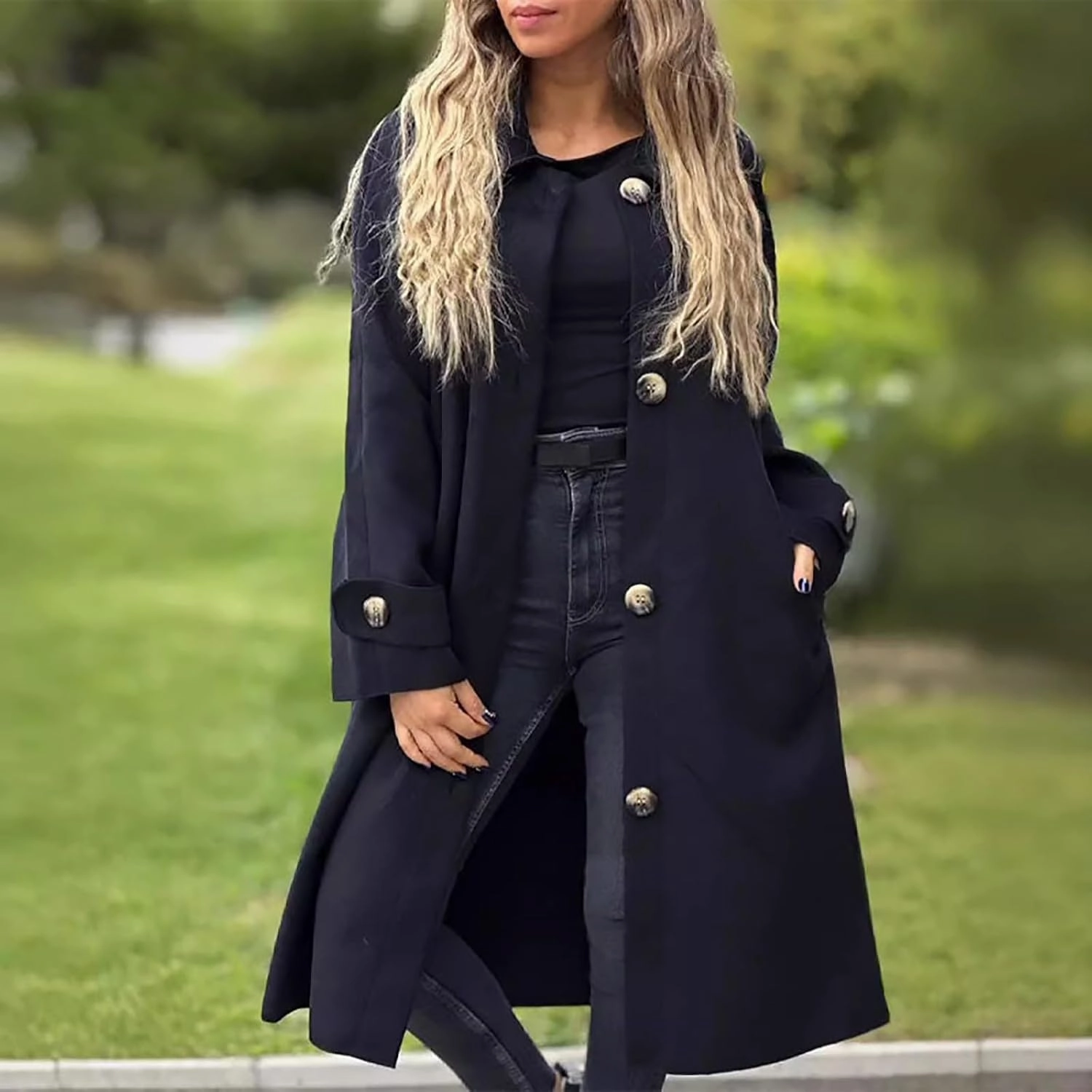 Lightweight Trench Coat Women Jacket Loose Fitting Warm Winter Outwear Fashion Lapel Jacket Coats Short Trench Coat