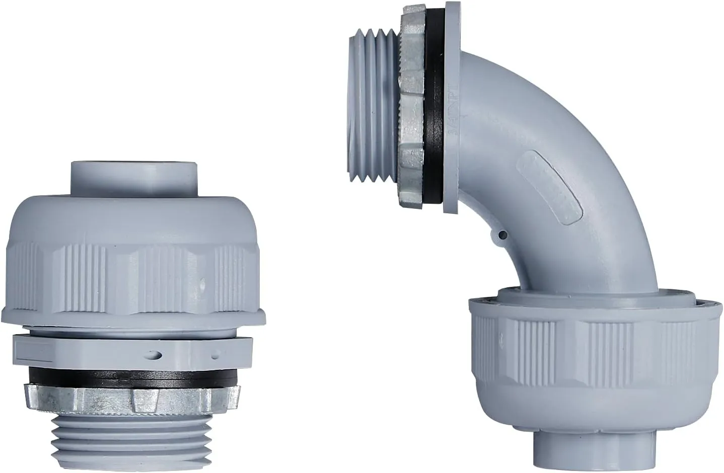 Liquid-Tight Conduit 100 ft and 10 Pieces of Connector Kit, Electrical Conduit 3/4 100ft w/UL Certification, Flexible Conduit with 5 Straight and 5 90-Degree Conduit Connector Fittings