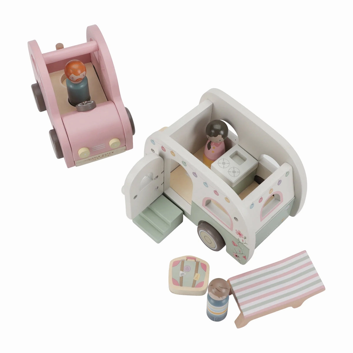 Little Dutch Toy Car with Caravan