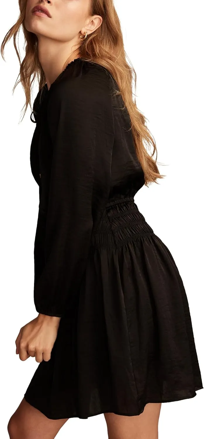 Lucky Brand Women's Long Sleeve Satin Mini Dress