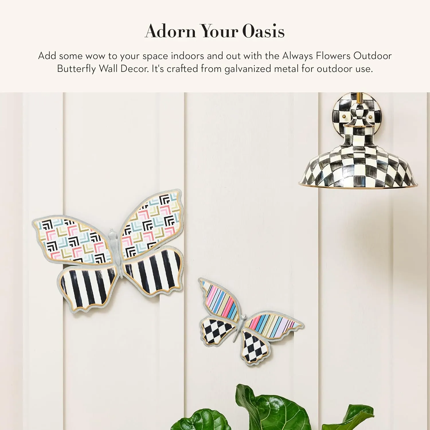 MACKENZIE-CHILDS Always Flowers Outdoor Butterfly Wall Decor
