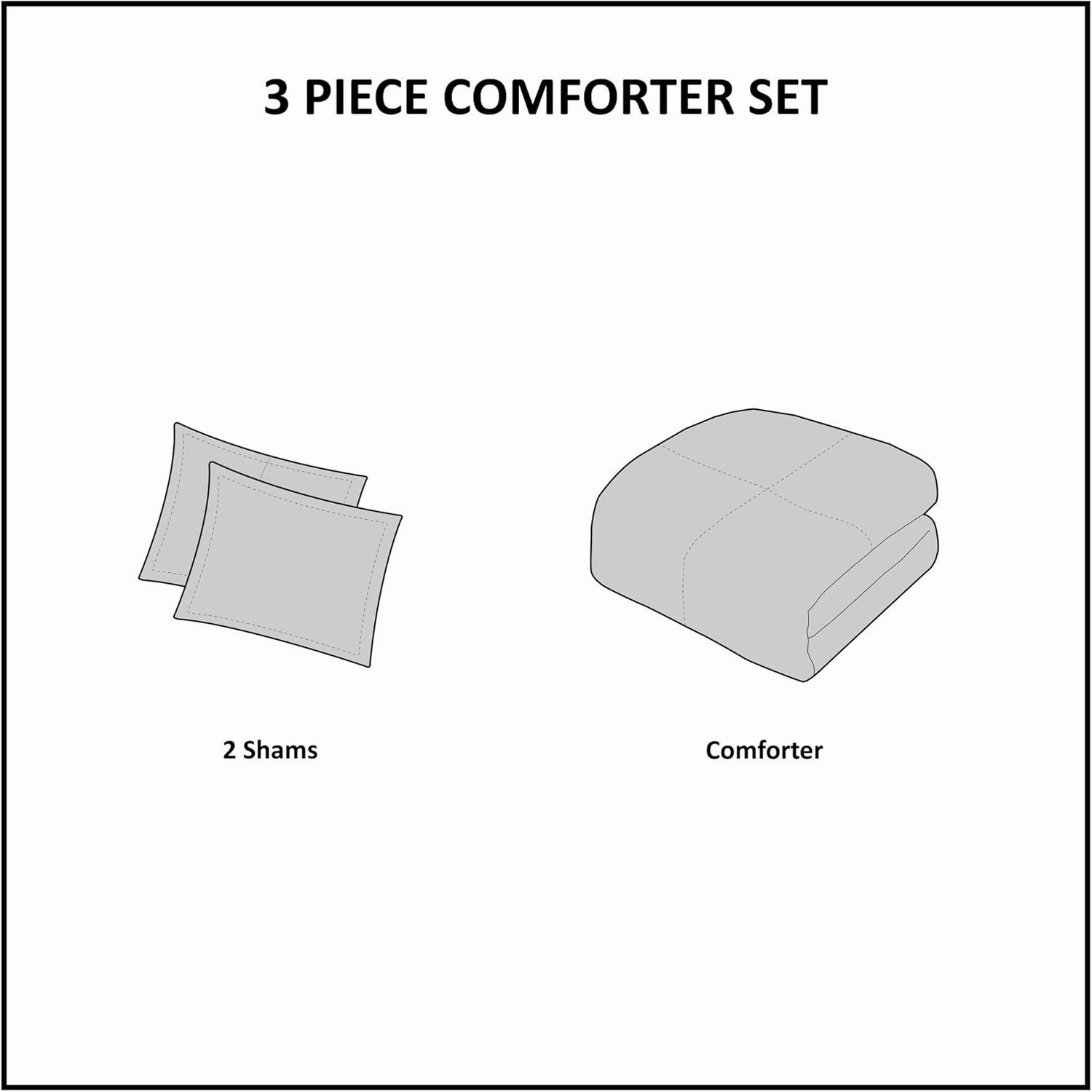 Madison Park Cozy Cotton Comforter Set Casual Modern Design All Season Bedding, Matching Shams, Full/Queen (90 in x 90 in), White 3 Piece