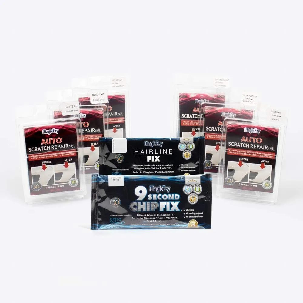 MagicEzy Hairline Fix - (Matterhorn White) - Gelcoat Repair Kit - Fix Cracks and Scratches Like a Pro - Fiberglass Boat Repair Kit - Boats, Jet Skis